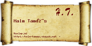 Halm Tamás névjegykártya